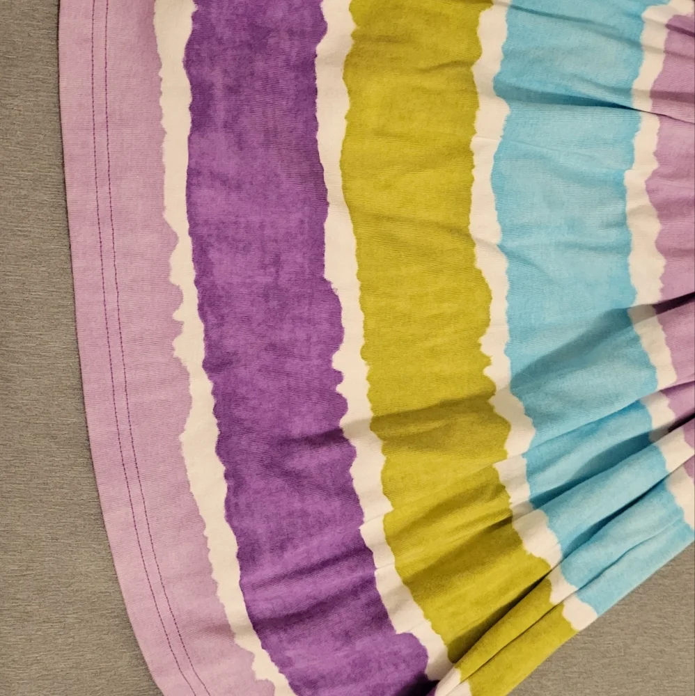 Colorful and Stripped Purple Girl Dress, Size 5 - Picture 4 of 8